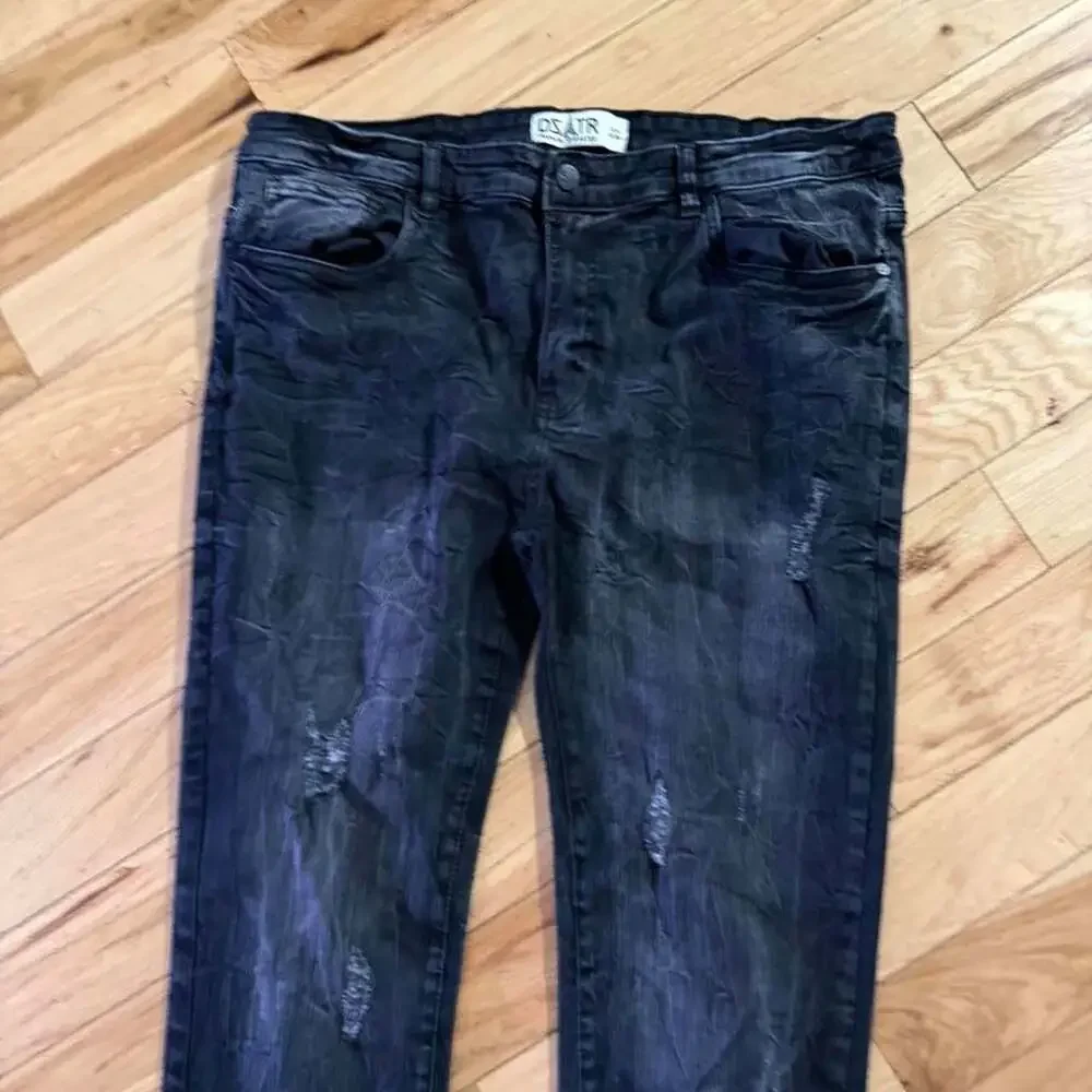 DSATR Premium Disaster Black Distressed Jeans Size 38